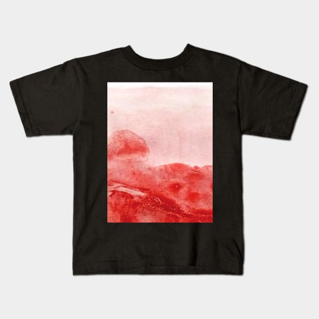 Red watercolor gradient design Kids T-Shirt by Artistic_st